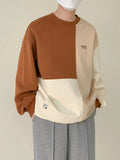 Otusi 3-Color Splicing Wide Pullover Sweatshirt