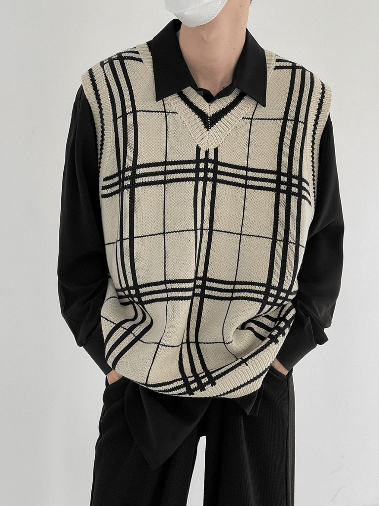 Otusi [DAZIONSED] Loose border knit vest na72