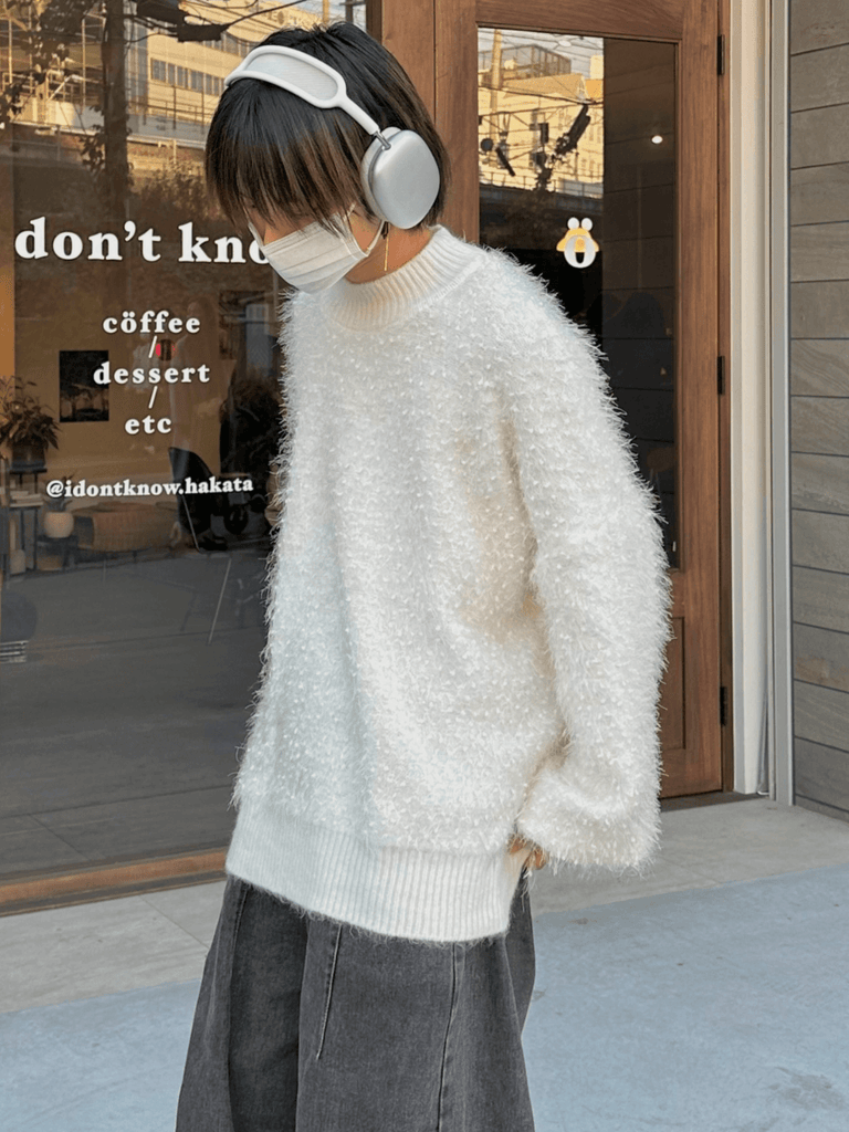 Otusi [FLAT ROOM] mink fur loose sweater FL05