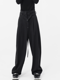 Otusi black high-waisted slim straight-leg pants