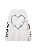 Otusi 【XPKAEAX】dark love printed long-sleeved T-shirt na639
