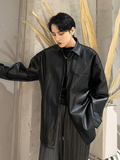Otusi [EVERDANA] Mode Korean Leather Shirt NA114