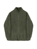 Otusi [LEMiE] Half zipper loose sweater LE03
