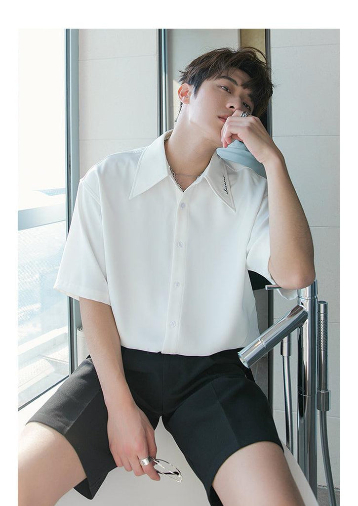Otusi Basic Casual Short Sleeve Shirt (Not include tie)