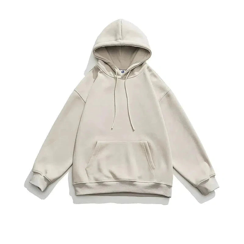 Otusi Basic Solid Color Hooded Sweatshirt