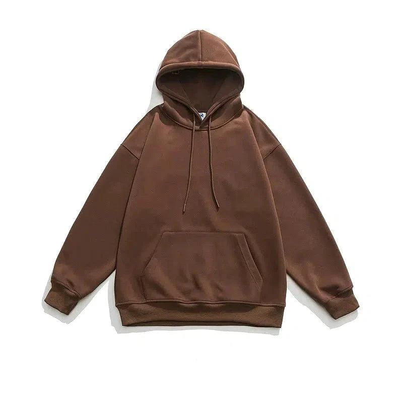 Otusi Basic Solid Color Hooded Sweatshirt