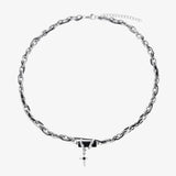 Otusi Black Zircon Cross Necklace