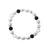 Otusi Black and White Pearl Crown Bracelet