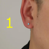 Otusi Blue Amber Stud Earrings