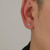 Otusi Blue Amber Stud Earrings