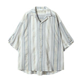 Otusi Button Down Linen Striped Shirt