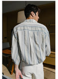 Otusi Button Down Linen Striped Shirt