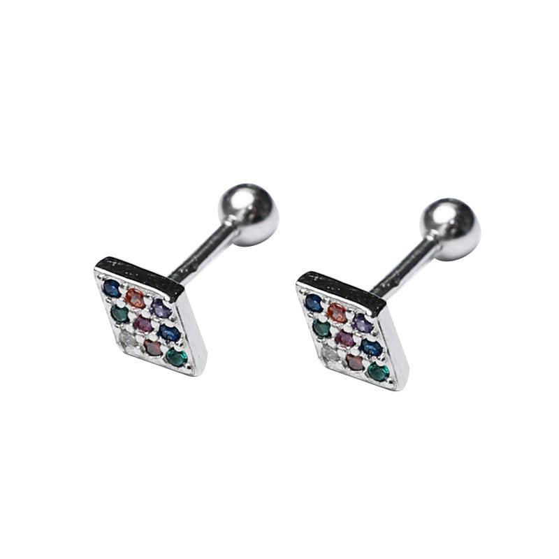 Otusi Colored Zircon Diamond Stud Earrings