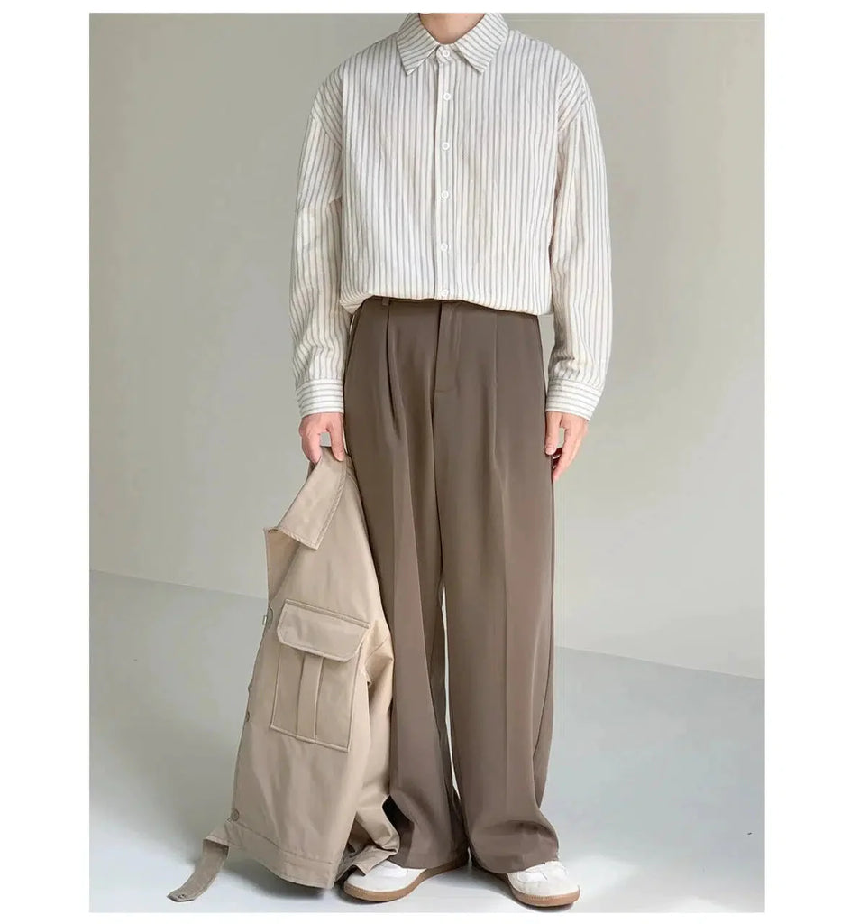 Otusi Cotton Pinstripe Long-sleeved Shirt