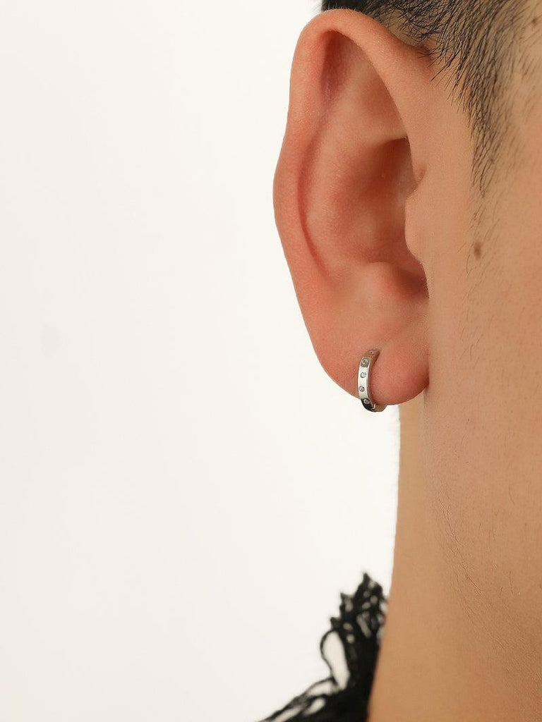 Otusi Diamond Buckle Hoop Earrings