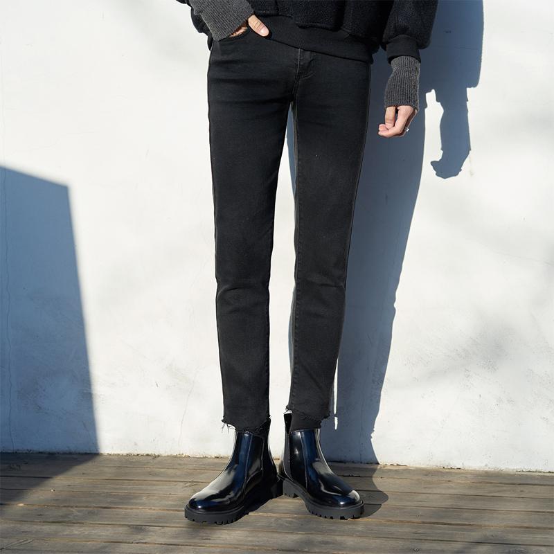 Otusi Elastic Black Cropped Skinny Jeans