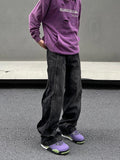 OTUSI 2024 New Fashion Pants Men's trendy Y2K men styleElastic Waist Wide Leg Denim Cargo Pants