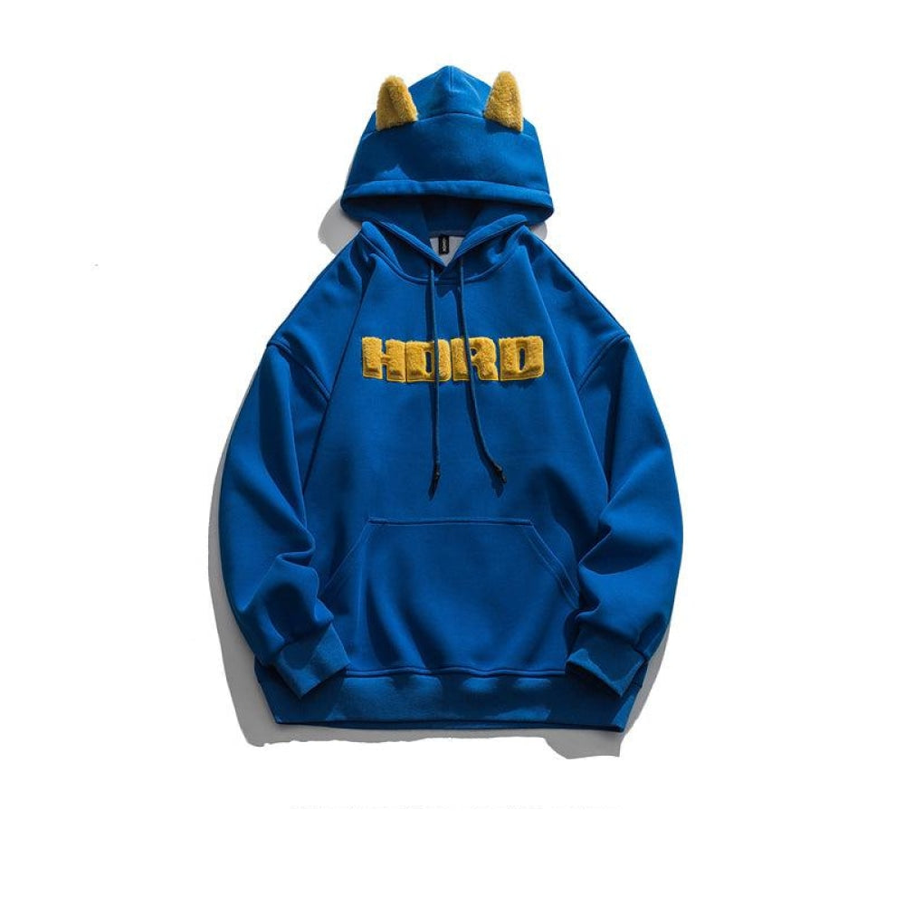 Otusi Embroidered Letter Hooded Sweater