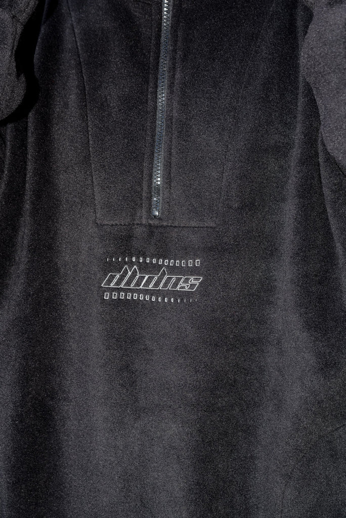 Otusi Fleece in Black with DBDNS Futuristic Logo Embroidery