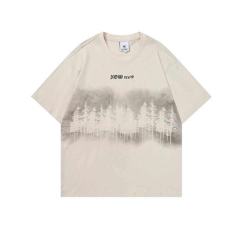 Otusi Forest Theme Printed Short-sleeved T-shirt
