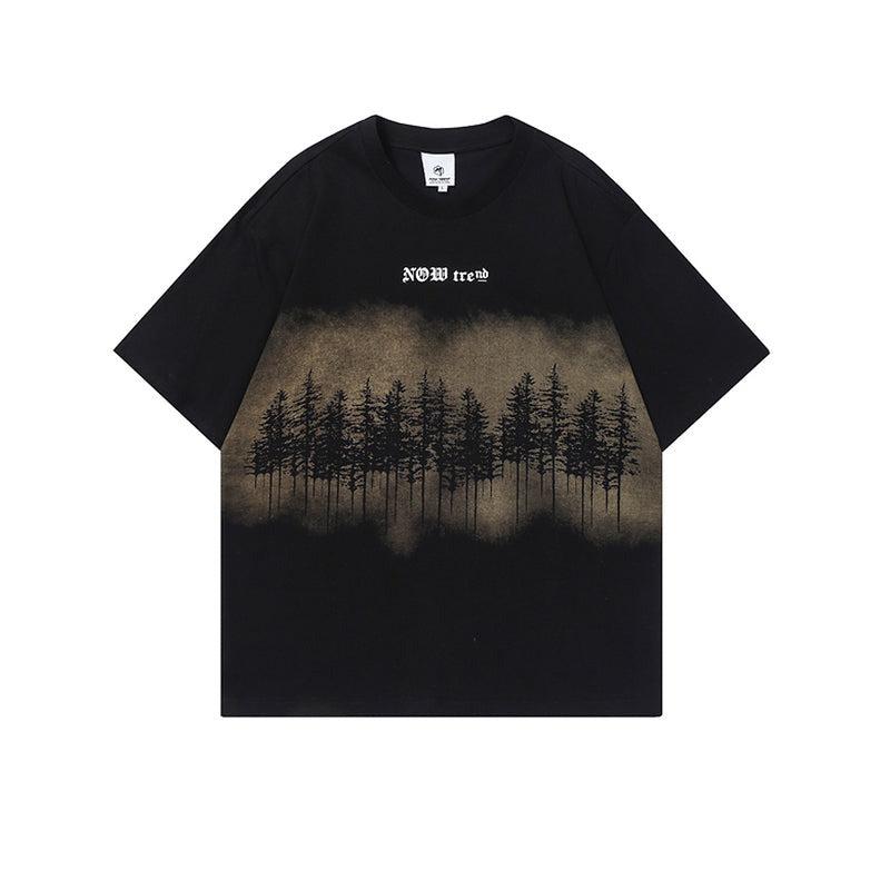 Otusi Forest Theme Printed Short-sleeved T-shirt