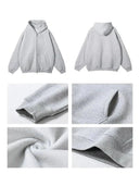 Otusi Gray Plus Velvet Hooded Sweatshirt