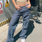 Otusi Low Waisted Y2K Grunge Baggy Jeans Harajuku Fairycore Cute Cargo Pants Streetwear Casual Fashion Denim Trousers Cuteandpsycho