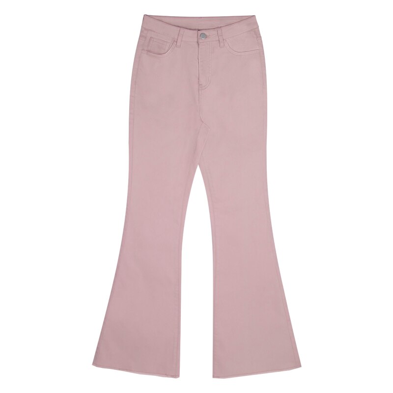 Otusi Streetwear Y2k Flared Jeans Women High Waist 90S Pink Stretch Baggy Jeans Wide Leg Pants Denim Pants 2023 Pink Cute Pants