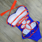 Sexy One Piece Swimsuit Monokini Cross Bandage Backless Swimwear Women Trikini Push Up trikinis Brazilian Swim Bathing Suit