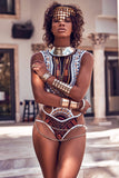 Sexy African Print One Piece Swimsuit Women Swimwear Female High Cut Monokini Thong Trikini Brazilian Bather Bathing Suit Swim