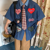 Otusi Heart Embroidered Denim Shirt