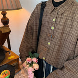 Otusi Horn Button Plaid Shirt