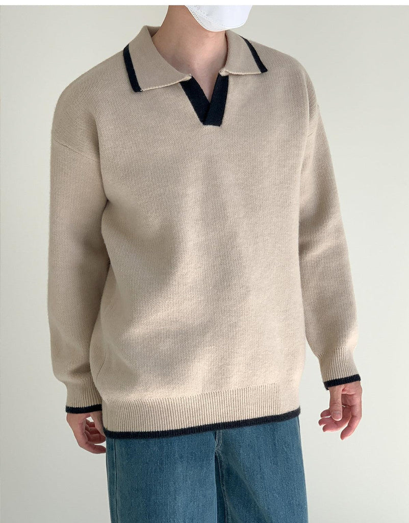 Otusi Lapel Collar Polo Sweater