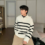 Otusi Lapel Half-Zip Striped Sweater