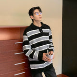 Otusi Lapel Striped Sweater