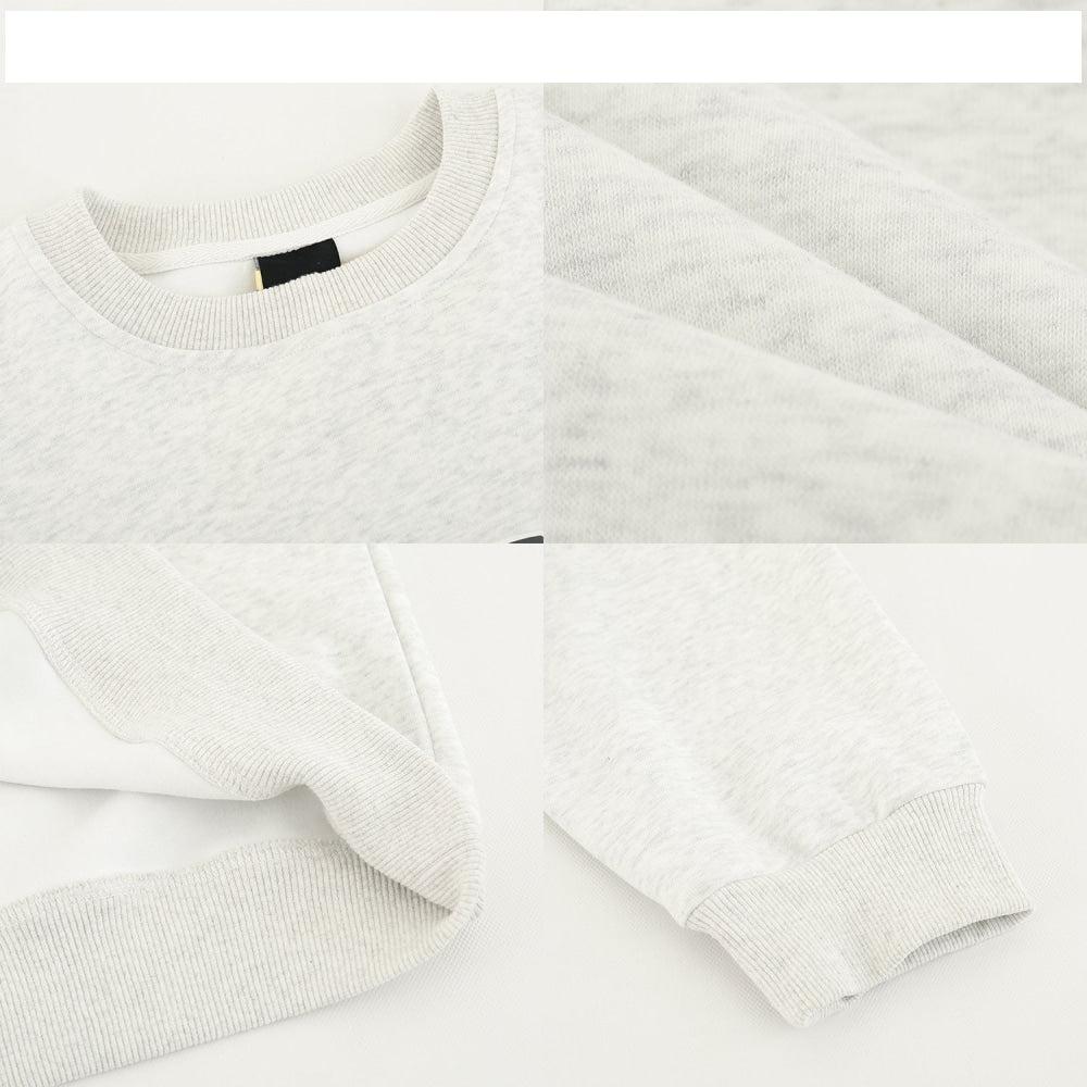 Otusi Letter Printed Round Neck Pullover Sweatshirt