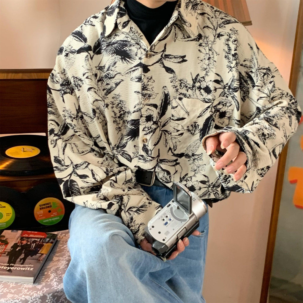 Otusi Loose-Fitting Floral Shirt