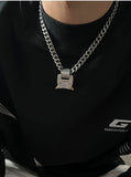 Otusi Metal Lock Pendant Necklace