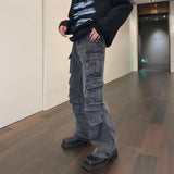 OTUSI 2024 New Fashion Pants Men¡®s trendy Y2K men styleMulti-pocket Denim Cargo Pants