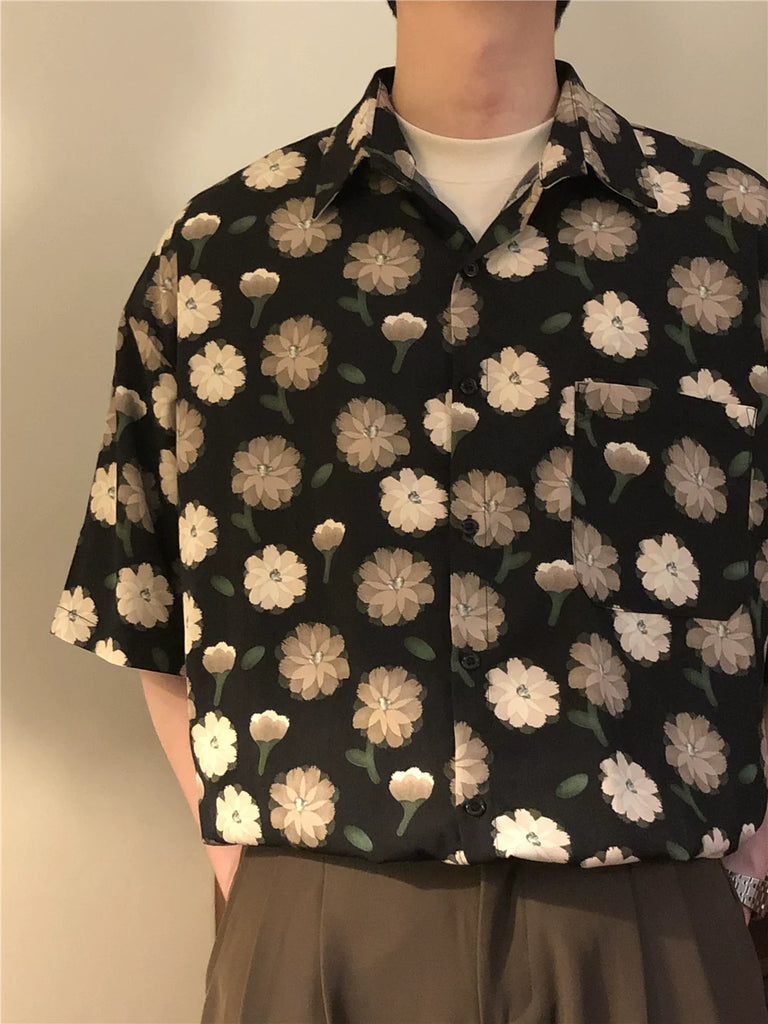 OTUSI 2024 New Fashion Men's Trendy Nagawl Floral Pattern Shirt
