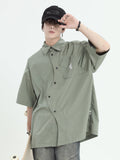 Otusi [INSstudios] design zipper loose curved cut shirt na708