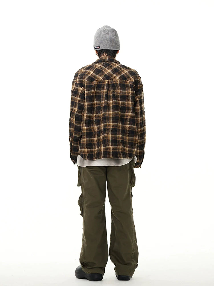OTUSI 2024 New Fashion Men's Trendy 77Fight Flannel Zip-up Shirt
