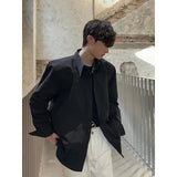 OTUSI 2024 New Fashion Men's Trendy JM Plain Padded Shoulders Shirt