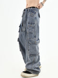 Otusi [INSstudios] American multi-pocket washed jeans NA592