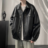 OTUSI 2024 NEW fashionYDS North Star Zipper Leather Jacket