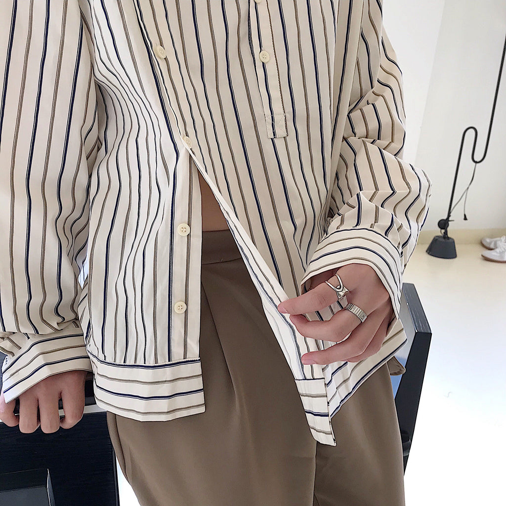 OTUSI 2024 New Fashion Men's Trendy abc Irregular Striped Shirt
