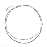 OTUSI 2024 New Jewelry DOUBLE LAYER TENNIS CHAIN NECKLACE
