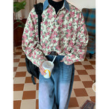 OTUSI 2024 New Fashion Men's Trendy c2 Denim Neck Floral Vintage Shirt