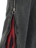Otusi [MaxDstr] zipper red spliced jeans NA841