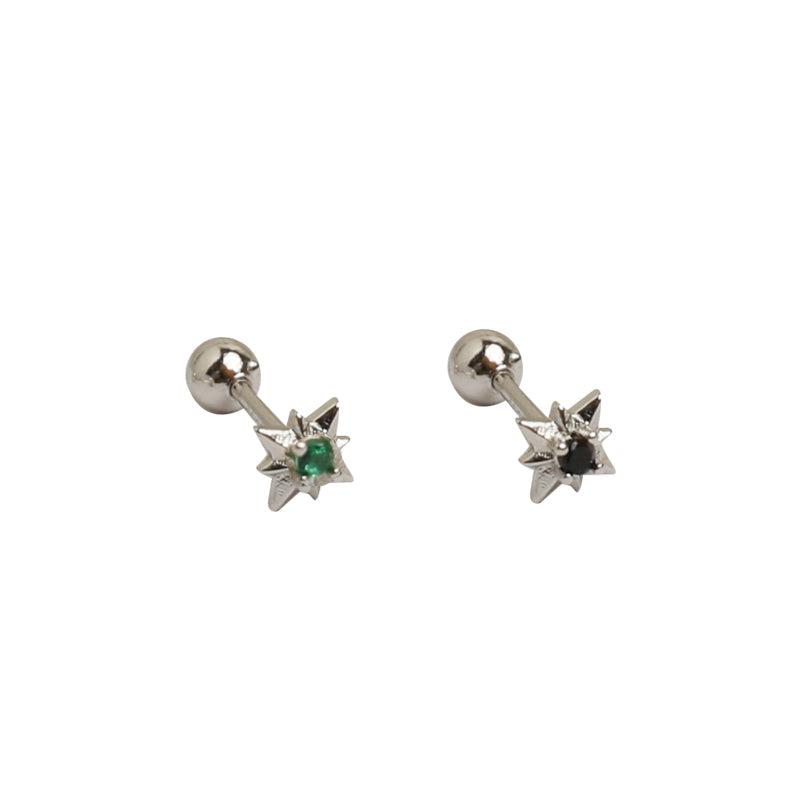 Otusi Octagonal Star Zircon Stud Earrings